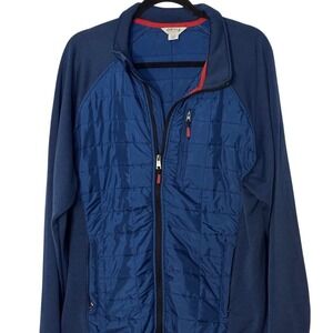 Orvis Mens XL Hybrid Quilted Puffer Fleece Full Zip Jacket‎ Navy Blue Outdoor